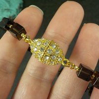 Vintage Gold Filled Smoky Quartz Bracelet 7.5 Inches Magnetic Clasp