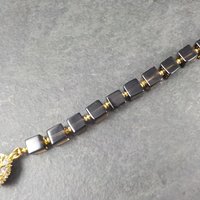 Vintage Gold Filled Smoky Quartz Bracelet 7.5 Inches Magnetic Clasp