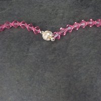 Pink Crystal Bead Necklace 18 Inches Magnetic Clasp