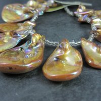 Iridescent Tear Shaped Shell Beads 1-1.5"