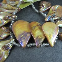 Iridescent Tear Shaped Shell Beads 1-1.5"