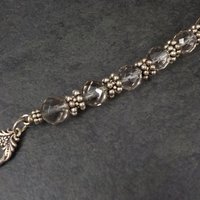 Vintage Sterling Quartz Toggle Bracelet 8.25 Inches