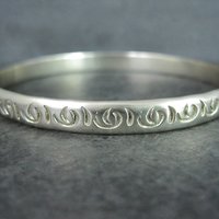 Vintage Mexican Sterling Bangle Bracelet 7.75"