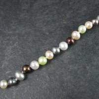 Estate Sterling Multi Pearl Bracelet 7.5 Inches