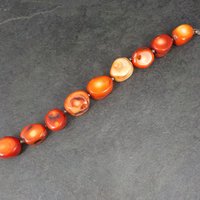 Chunky Sterling Coral Toggle Bracelet 8.5 Inches Donna Dressler