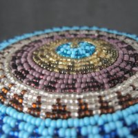 Huge Southwestern 13" Beaded Rosette Hair Clip Barrette Regalia