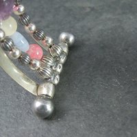 Southwestern Sterling 5 Strand Gemstone Cuff Bracelet