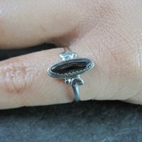 Dainty Sterling Hematite Ring Sizes 5 and 5.5