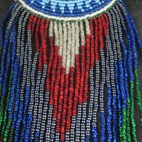 Huge Southwestern 13" Beaded Rosette Hair Clip Barrette Regalia