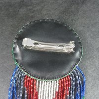 Huge Southwestern 13" Beaded Rosette Hair Clip Barrette Regalia