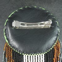 Huge Southwestern 14" Beaded Rosette Hair Clip Barrette Regalia