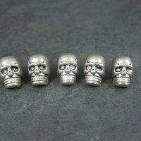 Lot of 5 3D Skull Beads 10mm