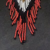 Huge Southwestern 13" Beaded Rosette Hair Clip Barrette Regalia