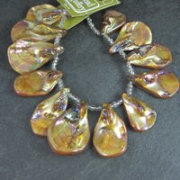 Iridescent Tear Shaped Shell Beads 1-1.5"