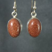 Estate Sterling Goldstone Earrings