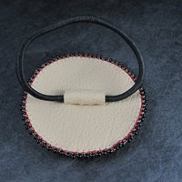 Southwestern Leather Beaded Ponytail Holder Hair Tie