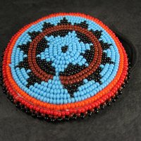 Southwestern Leather Beaded Ponytail Holder Hair Tie