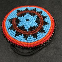 Southwestern Leather Beaded Ponytail Holder Hair Tie