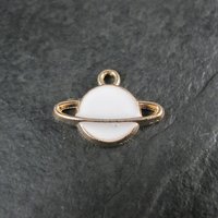 Tiny Enamel Saturn Charm