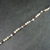 Estate Sterling Multi Pearl Bracelet 7.5 Inches