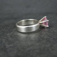 90s Sterling Pink Cz Solitaire Ring Size 5