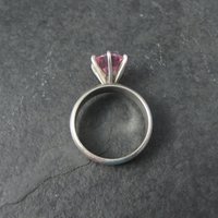 90s Sterling Pink Cz Solitaire Ring Size 5