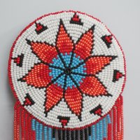 Huge Southwestern 10.5" Beaded Rosette Hair Clip Barrette Regalia