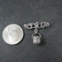 Sterling Woven Basket Brooch