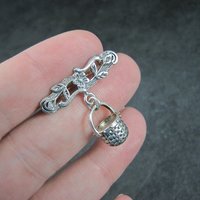 Sterling Woven Basket Brooch