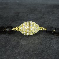 Estate Gold Filled Smoky Quartz Necklace 18.5 Inches Magnetic Clasp