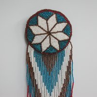 Huge Southwestern 14" Beaded Rosette Hair Clip Barrette Regalia