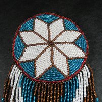 Huge Southwestern 14" Beaded Rosette Hair Clip Barrette Regalia