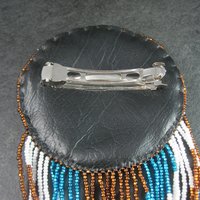 Huge Southwestern 14" Beaded Rosette Hair Clip Barrette Regalia