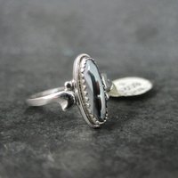 Dainty Sterling Hematite Ring Sizes 5 and 5.5