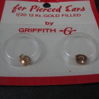 Vintage 12K Gold Filled Butterfly Nuts By Griffith NOS