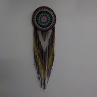 Huge Southwestern 14" Beaded Rosette Hair Clip Barrette Regalia