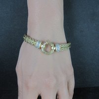 Vintage Italian 14K Diamond Bracelet 7.5 Inches