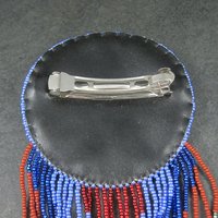 Huge Southwestern 13" Beaded Rosette Hair Clip Barrette Regalia