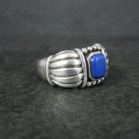 Vintage Sterling Faux Lapis Ring Size 14