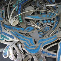 Vintage Alpaca Inlay Necklace Job Lot