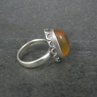 Vintage Sterling Amber Ring Size 8