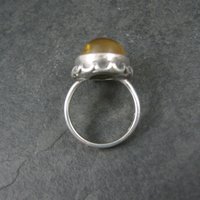 Vintage Sterling Amber Ring Size 8