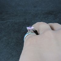 90s Sterling Pink Cz Solitaire Ring Size 5