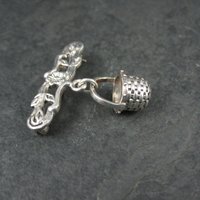 Sterling Woven Basket Brooch