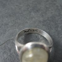 Vintage Sterling Rutilated Quartz Ring Size 6