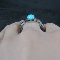 Vintage Sterling Turquoise Diamond Ring Size 10 Chuck Clemency