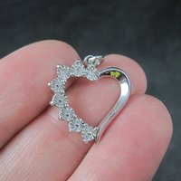 Small Sterling Diamond Illusion Heart Pendant