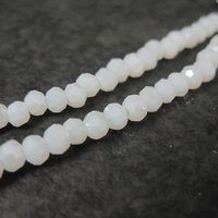 White Faceted Glass Beads 3mm 10" Strand