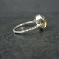 Vintage Sterling Citrine Cabochon Ring Sizes 6 & 7