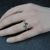 Vintage Sterling Citrine Cabochon Ring Sizes 6 & 7